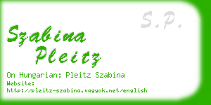 szabina pleitz business card